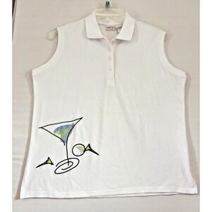 Line Up Womens White Pullover Sleeveless Performance Cocktail Design Stretch  XL